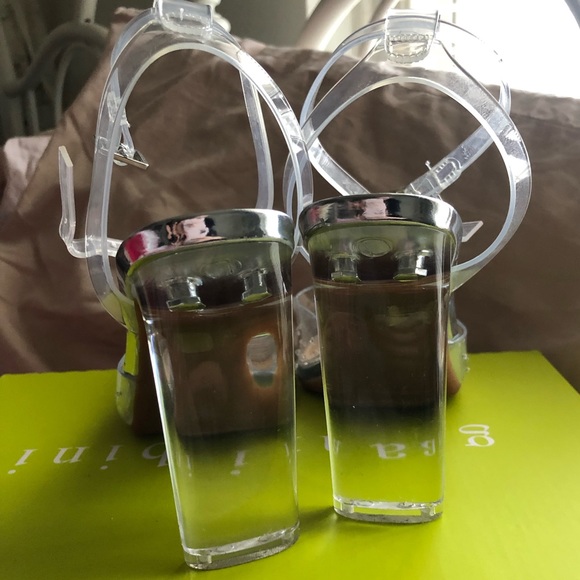 Gianni Bini Clear Rhinestone Studded Heels - Picture 4 of 12